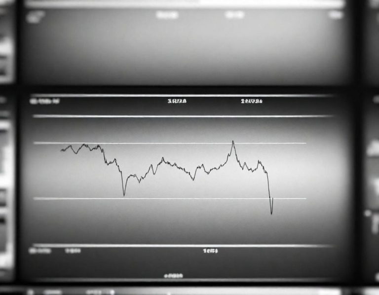 Risikomanagement im Dax Future dargestellt durch die Grafik eines abfallenden Dax Charts mit Zeit- und Werteinteilungen.